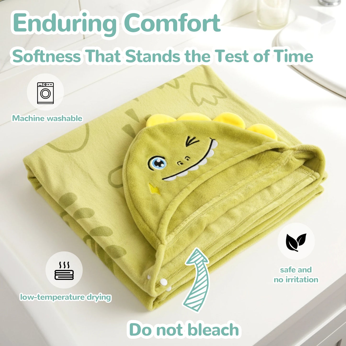 Baby Towels Ultra Soft Absorbent Coral Fleece Bath Hooded for Newborn Infant Toddler