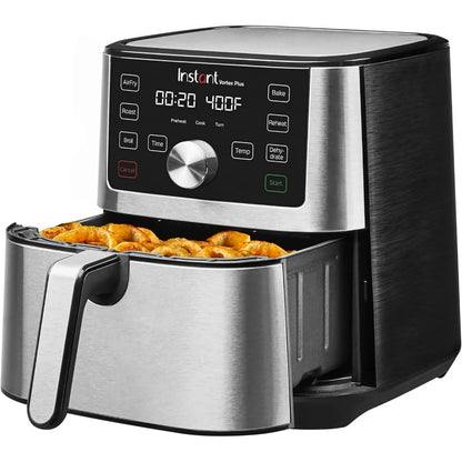 Instant Pot Vortex Plus XL Air Fryer 6QT, 6-in-1 Broils Dehydrates Crisps Quick Easy Meals 100+ In-App Recipes Dishwasher Safe
