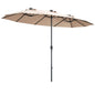 Solar LED Patio Outdoor Double-Sided Umbrella 15 Ft with 36 Lights