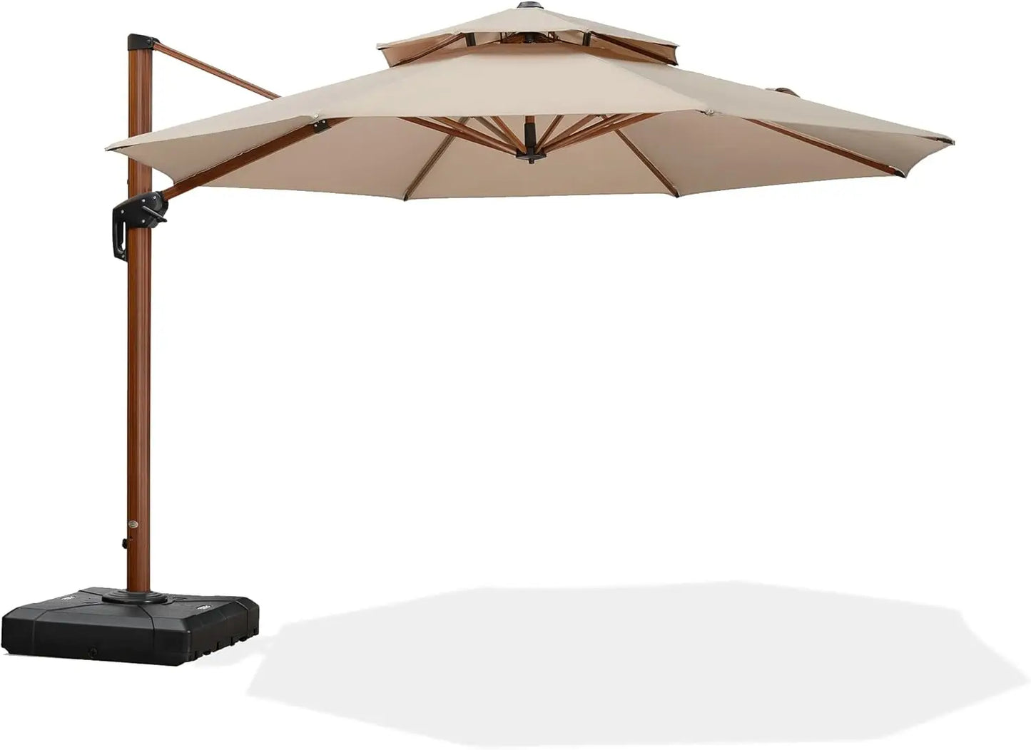 11ft Patio  Outdoor Round Umbrella Large Cantilever Umbrella Windproof Offset Umbrella Heavy Duty , for Garden Deck Pool Patio