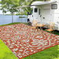 Waterproof Indoor Outdoor Plastic Straw Area Rug Stain-Resistant Easy Cleaning RV Mat for Deck Camping Balcony