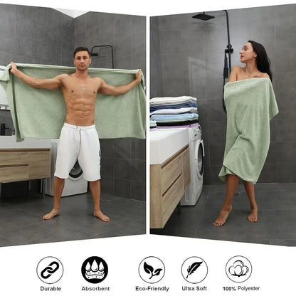 Ultra Soft Highly Absorbent Quick Dry Polyester Bath Towel Set 2 Extra Large Bath Towels 2 Hand Towels 4 Washcloths