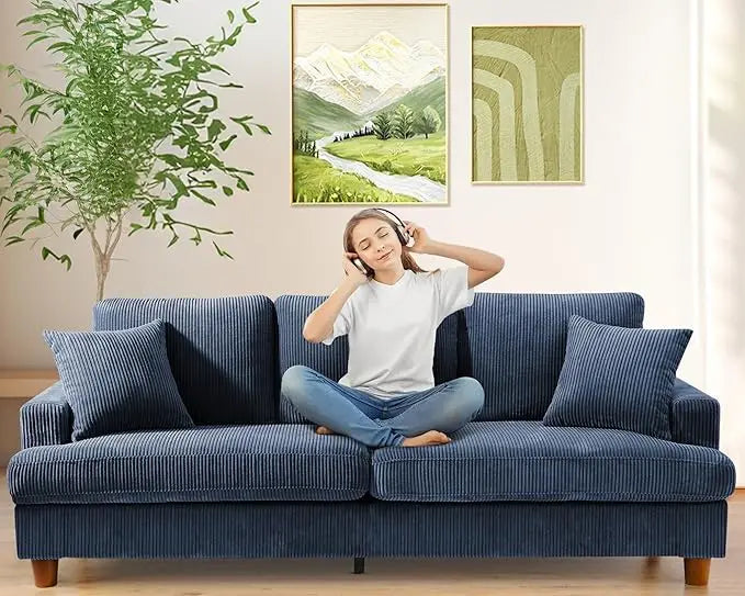 87in Corduroy Kidirect Sofa No Tool Assembly 21in Deeper Seats
