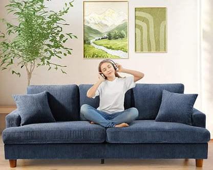 87in Corduroy Kidirect Sofa No Tool Assembly 21in Deeper Seats