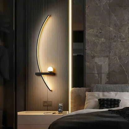 Modern Adjustable Arched Metal Bedside LED Wall Lamp Sconce 31.5" 3000K Warm Glow Indoor Use for Bedroom 2 Piece