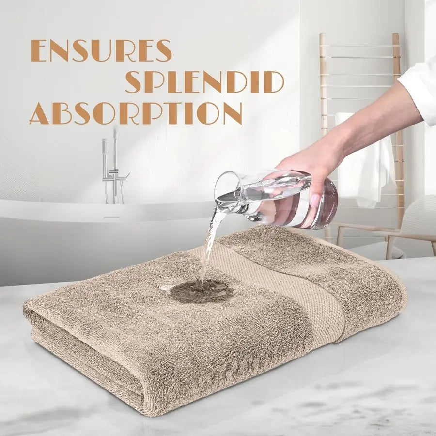 Soft Extra Absorbent Quick Dry Taupe Cotton Bath Towel Set 27x54" 4 Pack