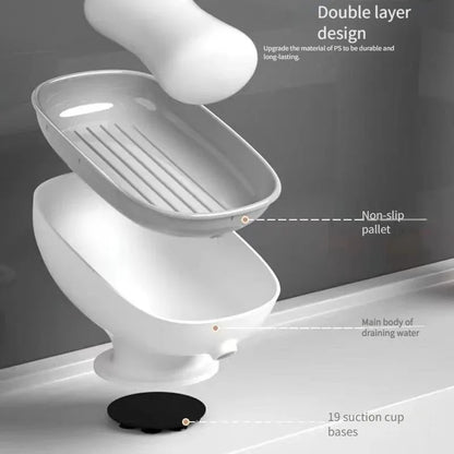 Soap Storage Box Uncovered  Double-Layer Drainage Plate Detachable