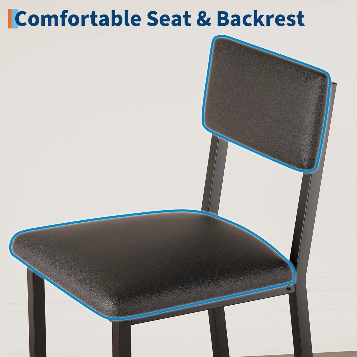 5-Piece Bar/Pub Dining Table Set 4 Upholstered Chairs
