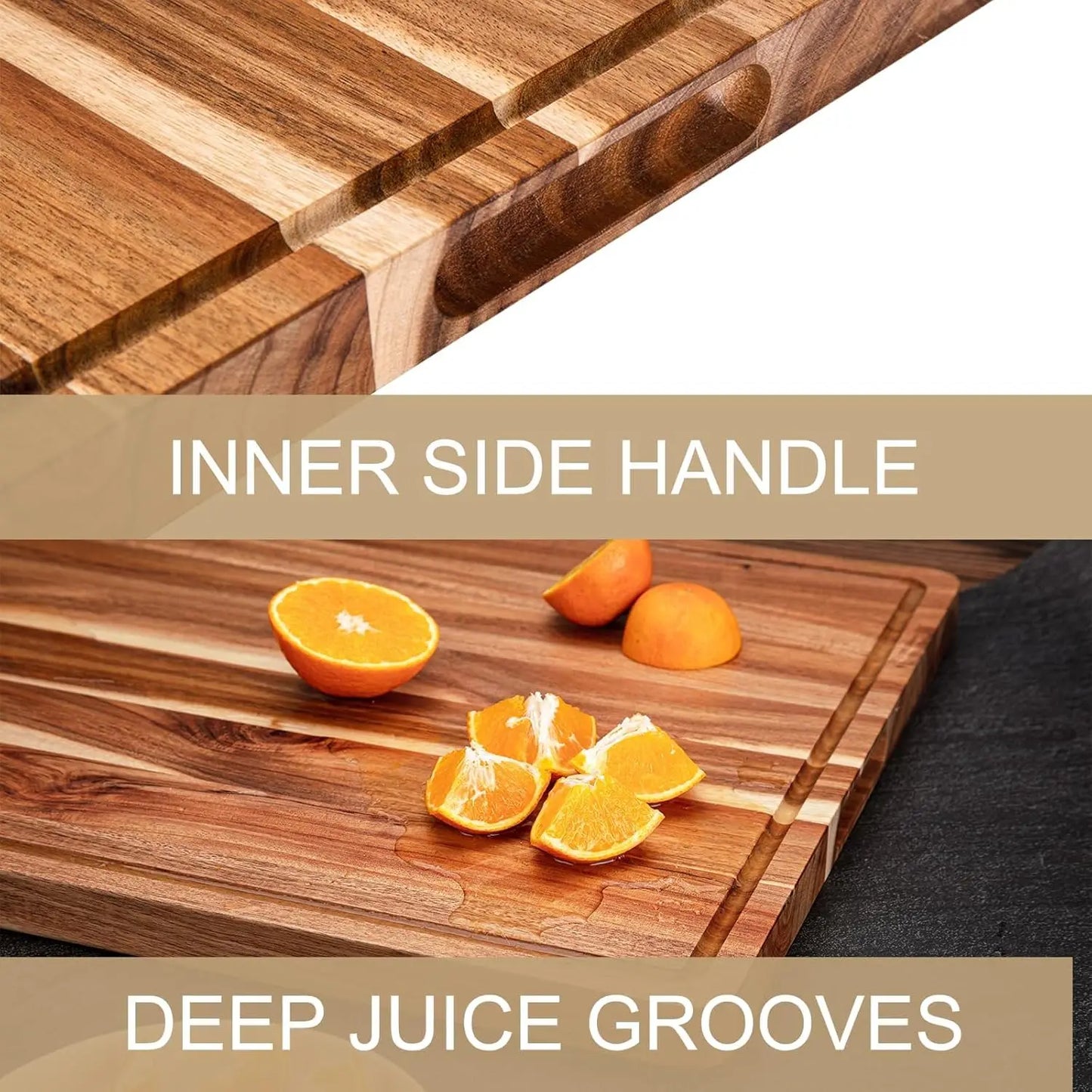 Extra Large Reversible Wood Cutting Board Butcher Block Juice Groove 24 x 18 x1.2"