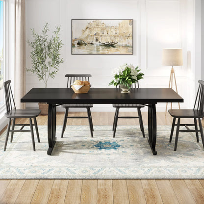 Modern Industrial Large Dining Table 63-Inch Heavy Duty Metal Frame 63"