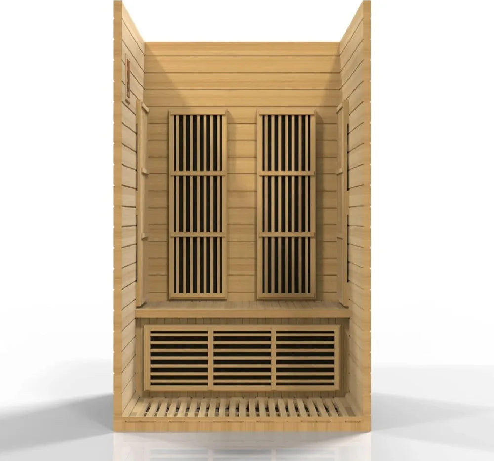 6 Heating Panel 2 Person Hemlock Wood Far Infrared Sauna MP3 Connection Reading Lamp
