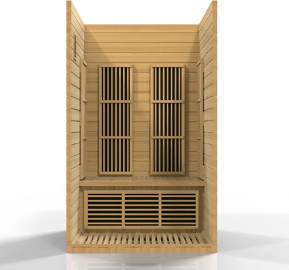 6 Heating Panel 2 Person Hemlock Wood Far Infrared Sauna MP3 Connection Reading Lamp