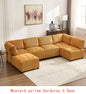 Modular Sectional Sofa U-Shaped Couch with Reversible Chaise 6-Seat Convertible Design