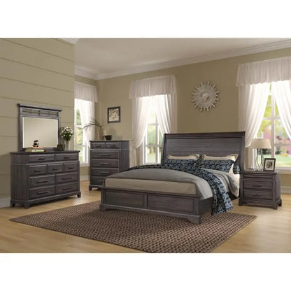 Queen Sleigh Bedroom Set with Dresser Mirror Chest Nightstand