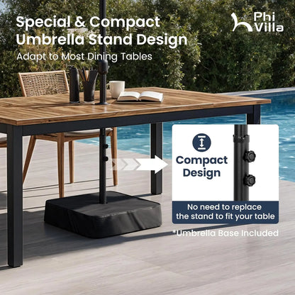 15FT Large Double-Sided 2-Tier Rectangular Outdoor Patio Umbrella Base & Stand Included