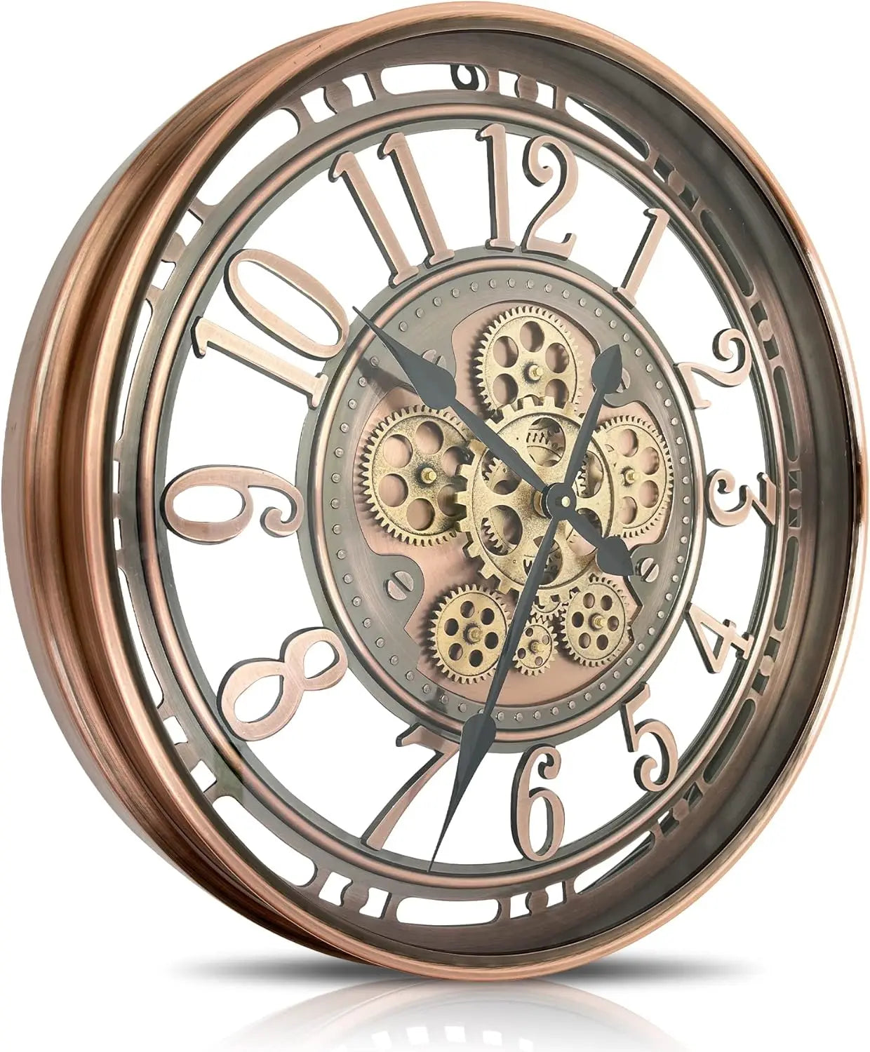 Large Metal Industrial Steampunk Unique Vintage Rustic Real Moving Gears Wall Clock