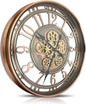 Large Metal Industrial Steampunk Unique Vintage Rustic Real Moving Gears Wall Clock