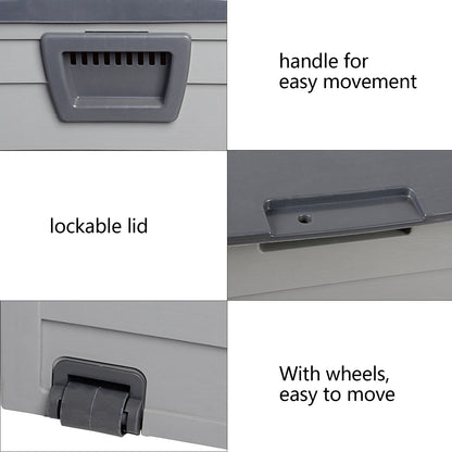 Outdoor Plastic Lockable Storage Deck Box 75 Gallon