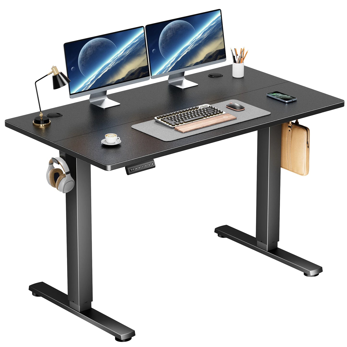 JHK Electric Ergonomic Adjustable Height Standing Desk Stand Up Sit Stand Computer Workstation 40x24"
