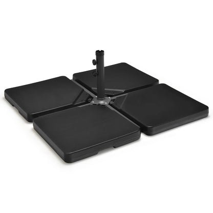 Heavy Duty Cantilever Offset Patio Umbrella Base 4pcs 13L Square Black