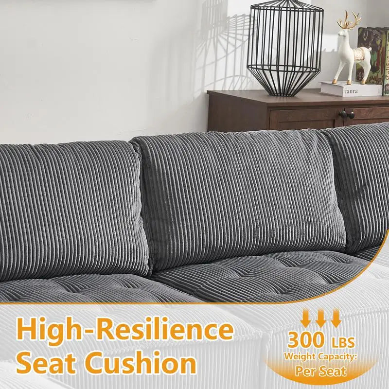 Modular Sectional Sofa U-Shaped Couch with Reversible Chaise 6-Seat Convertible Design
