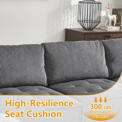 Modular Sectional Sofa U-Shaped Couch with Reversible Chaise 6-Seat Convertible Design
