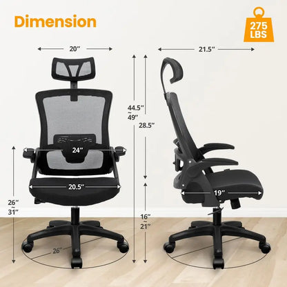 Mesh Ergonomic High Back Office Desk Chair Adjustable Arms Lumbar Support Headrest