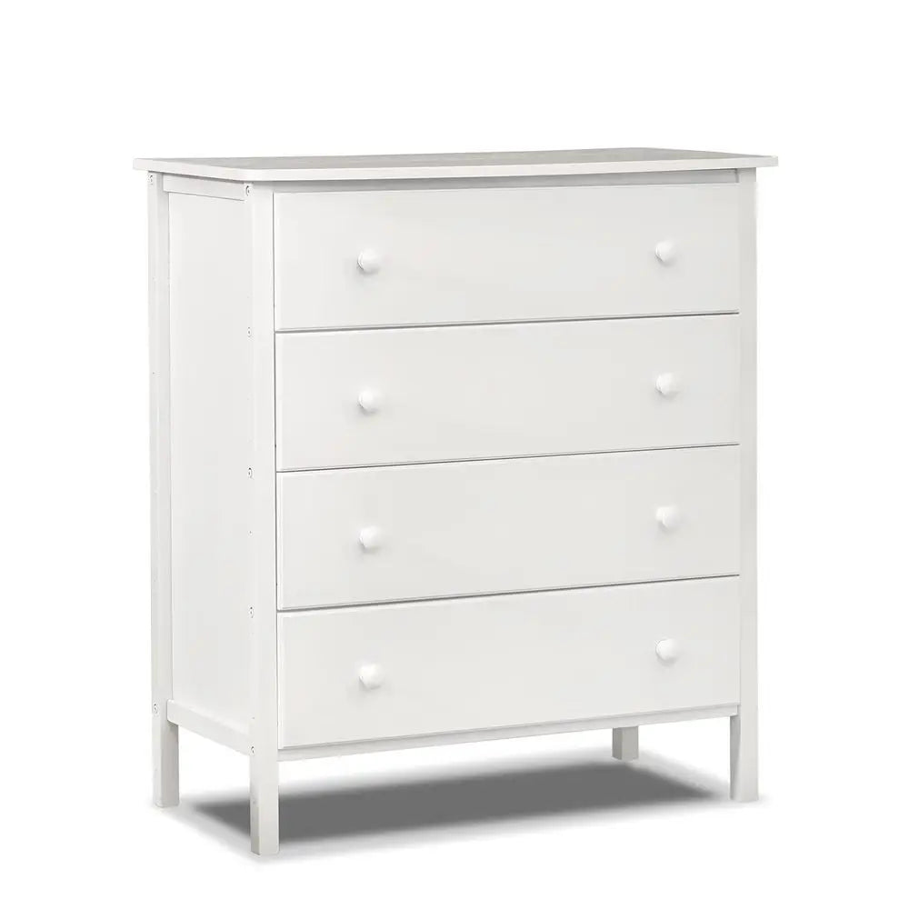 3-Piece Nursery Set: 4-in-1 Convertible Crib, Dresser, Changing Table with Hamper - Non-Toxic White Wooden Finish