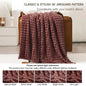 Faux Rabbit Fur Checkered Throw Blanket Fluffy for Bed Couch