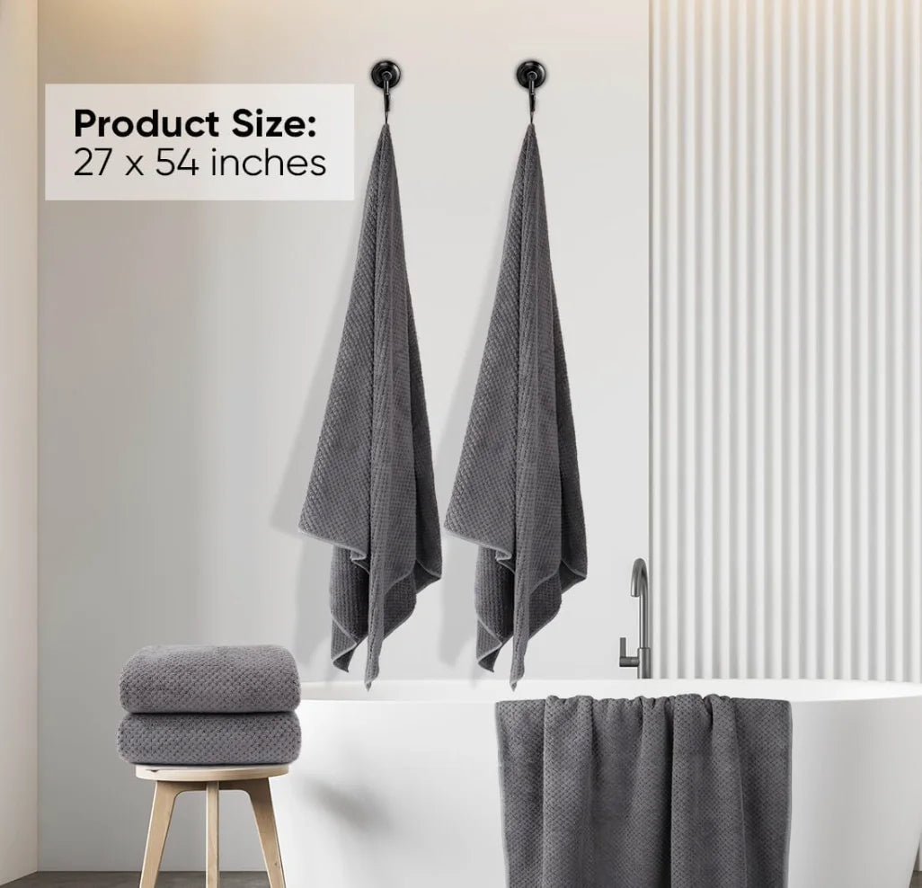 Ultra Soft Microfiber Highly Absorbent Bath Towels Lightweight Quick Drying 27x54" 2 Pack
