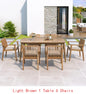 Acacia Outdoor Dining Set 70.75" Table & 6 Chairs w/ Cushions 7-Piece