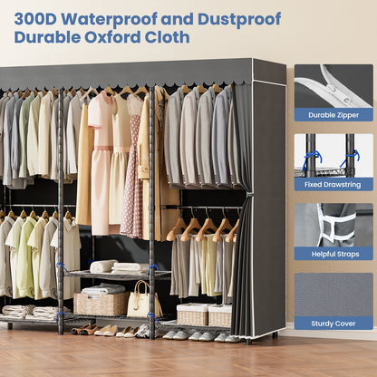 Portable Freestanding Heavy Duty Hanging Wardrobe Storage Organizer