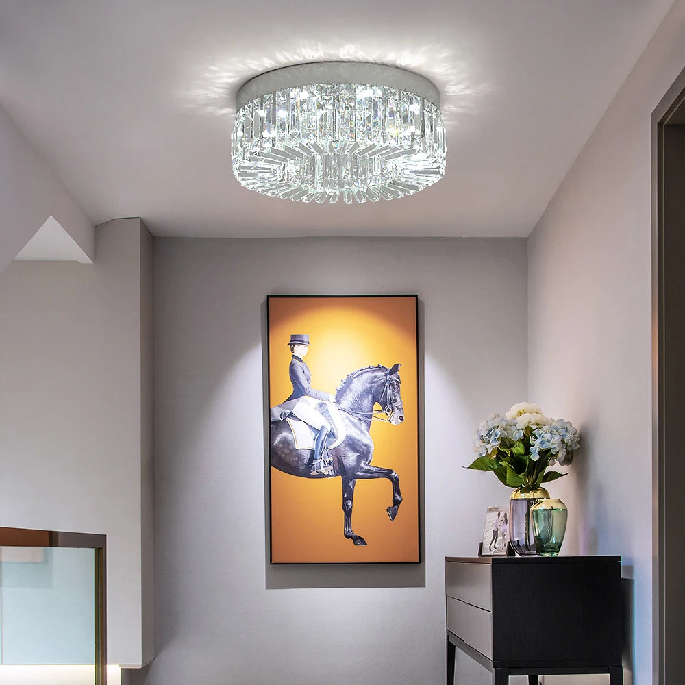 Gold Luxury Crystal Chandelier Ceiling LED Lights 40 50cm Diameter