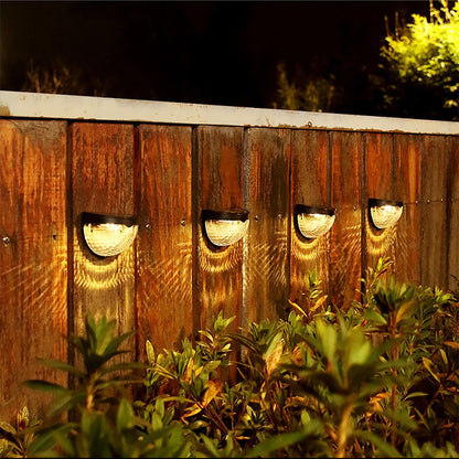 Solar 6 LED Outdoor Waterproof Wall Lamp Lights Warm White for Yard Garage Porch Fence Driveway Railing 2Pcs