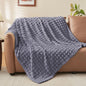 Faux Rabbit Fur Checkered Throw Blanket Fluffy for Bed Couch
