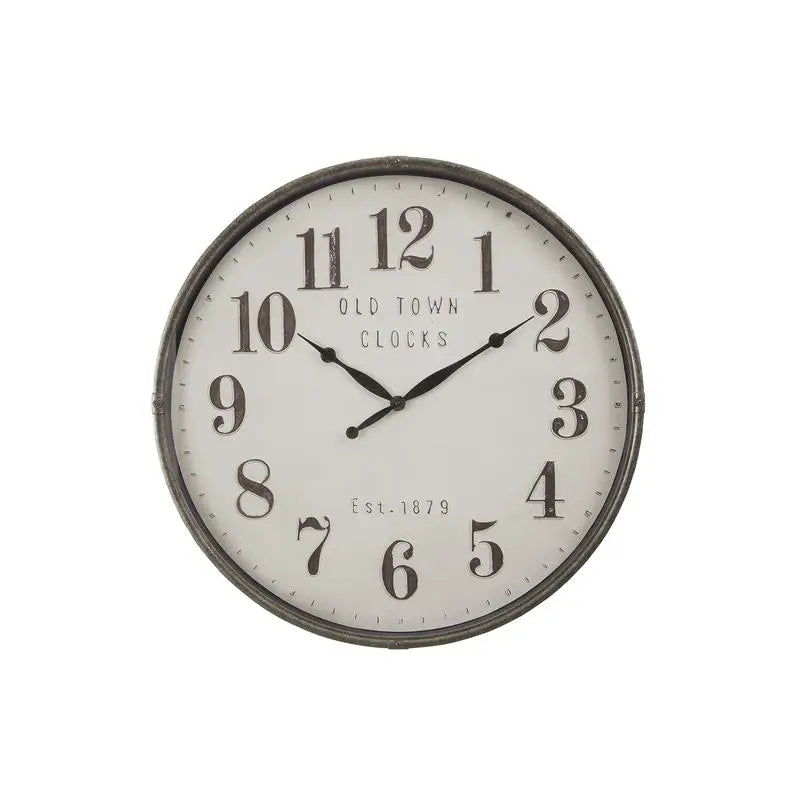 Oversized Round Wall Clock Brown Transitional Design