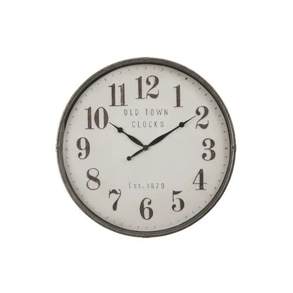 Oversized Round Wall Clock Brown Transitional Design