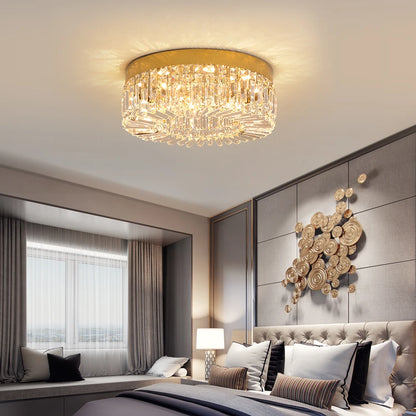 Gold Luxury Crystal Chandelier Ceiling LED Lights 40 50cm Diameter