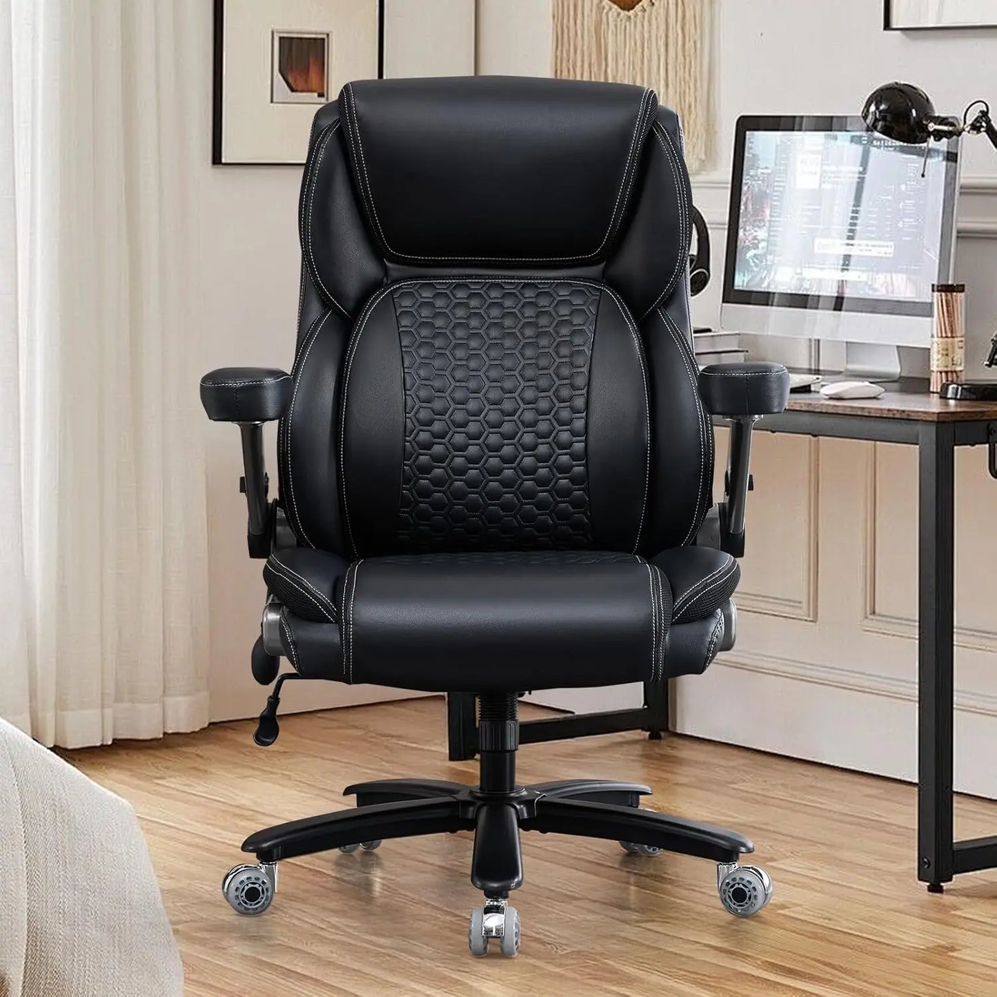 Executive Big and Tall Office Chair with 5D Flip Armrests Adjustable 700lbs Capacity