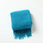 Oversized Vintage Farmhouse Knitted Throw Blanket with Tassels