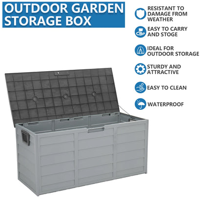 Outdoor Plastic Lockable Storage Deck Box 75 Gallon