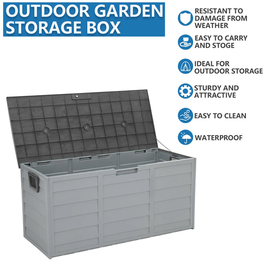 Outdoor Plastic Lockable Storage Deck Box 75 Gallon