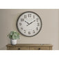 Oversized Round Wall Clock Brown Transitional Design