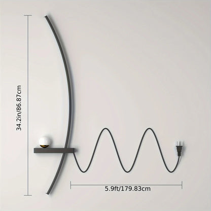Modern Adjustable Arched Metal Bedside LED Wall Lamp Sconce 31.5" 3000K Warm Glow Indoor Use for Bedroom 2 Piece