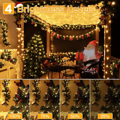 Outdoor Solar String Lights Decorative Waterproof Christmas Lights 240 Lights 100Ft