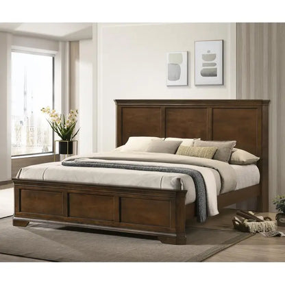 Traditional Wood Queen Bedroom Set with Panel Bed 2 Nightstands 3 Piece