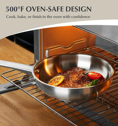 KOCH SYSTEME CS Stainless Steel Pots Pans Cookware Set Induction Ready Oven Safe to 450°F 10 Piece