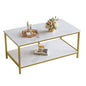 Modern Industrial Coffee Table White Gold 2 Tier